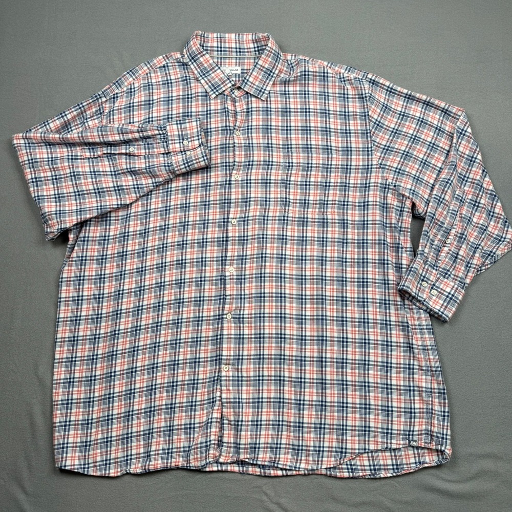 Peter Millar Plaid Button Down 100% Cotton Preppy Casual Coastal Shirt 2X